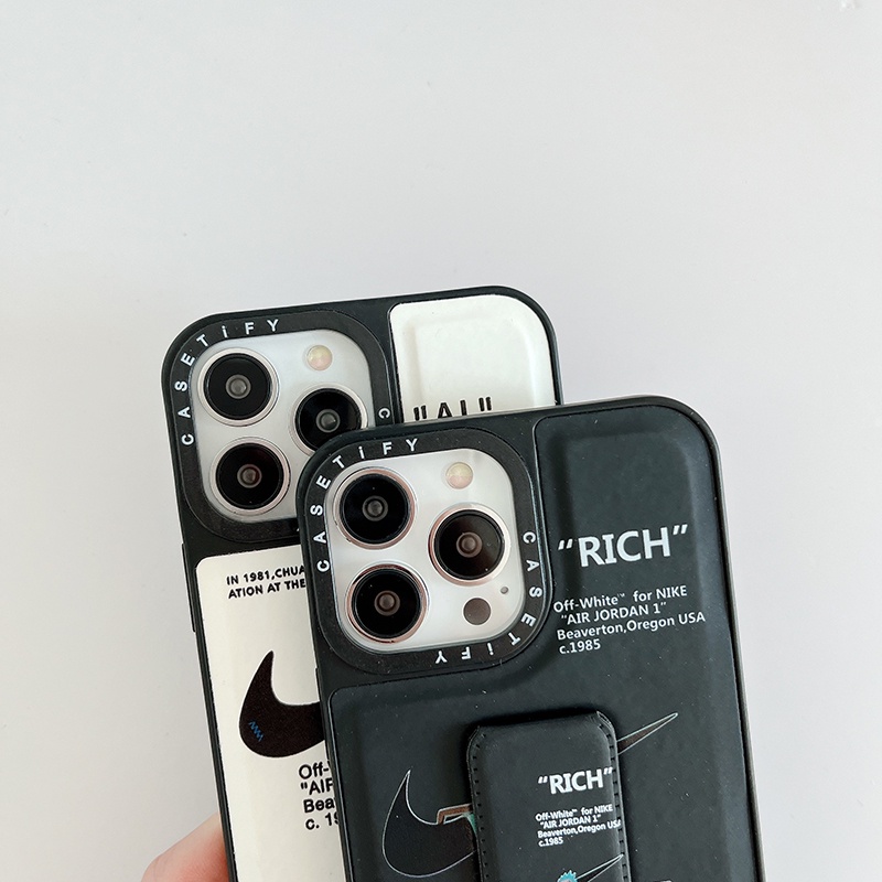 Ốp Điện Thoại Họa Tiết Veneer Có Giá Đỡ Cho iPhone X XS XR 7 8 Plus 11 12 13 Pro Max