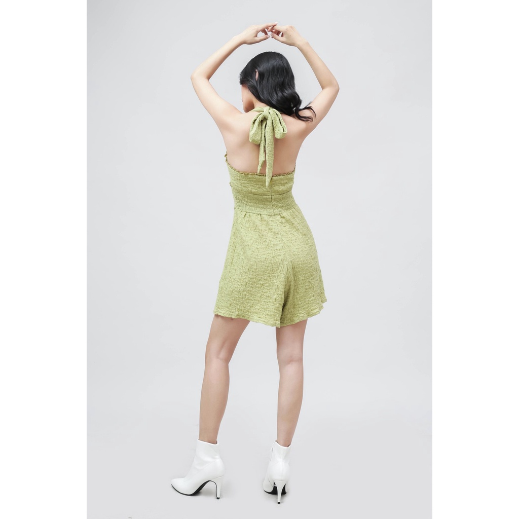 DETALY - Jump quần thắt nơ cổ Hannas màu xanh lá D26023