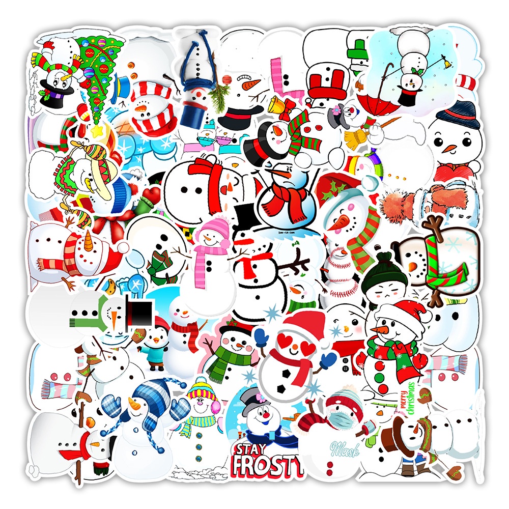 50 Sticker NGƯỜI TUYẾT chống nước sticker dán laptop,, đàn guitar, mũ bảo hiểm, vali không trùng nhau