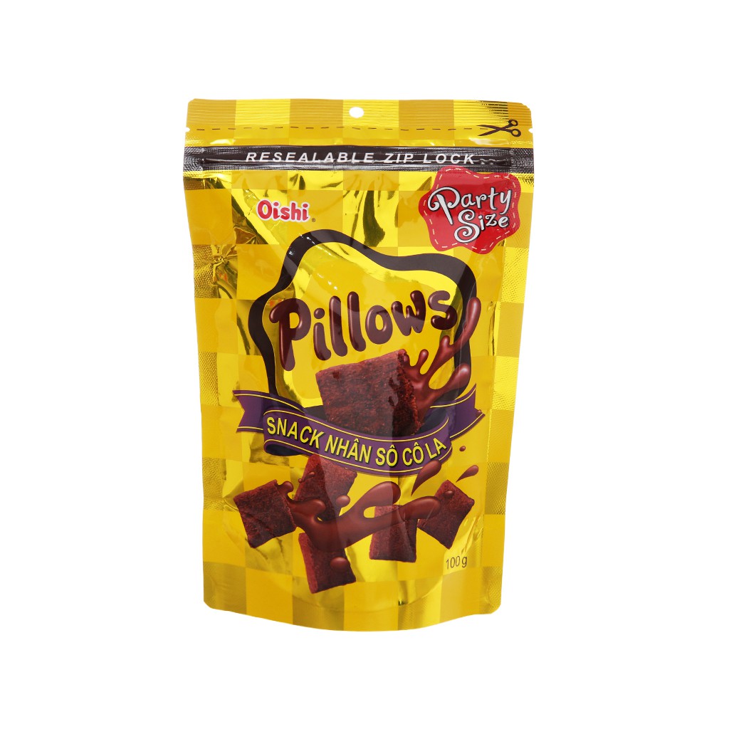 Snack nhân sô cô la Oishi Pillows gói 100g