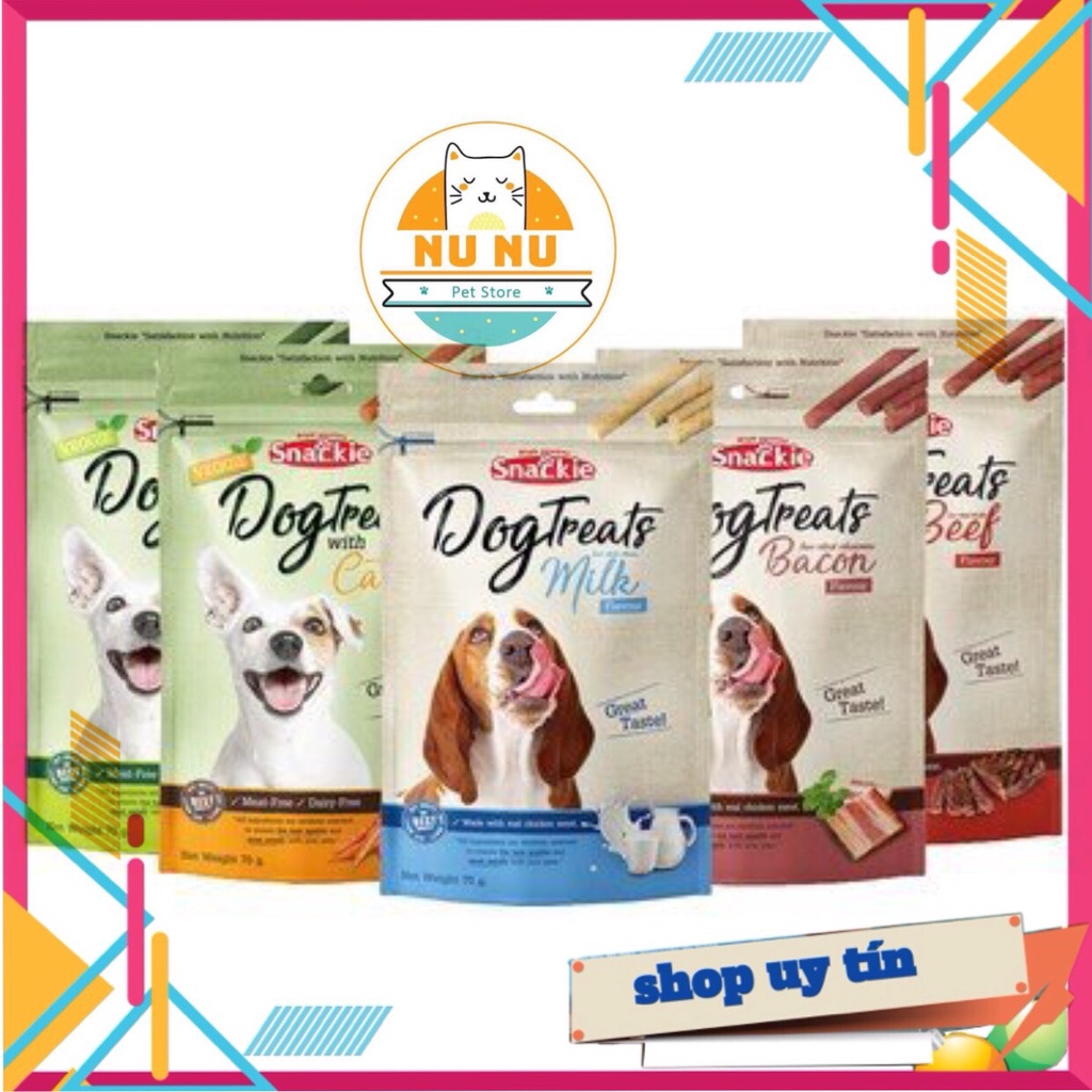 [SIÊU HẤP DẪN] Bánh thưởng cao cấp Snackie Dog Treats cho chó dạng que - 70d