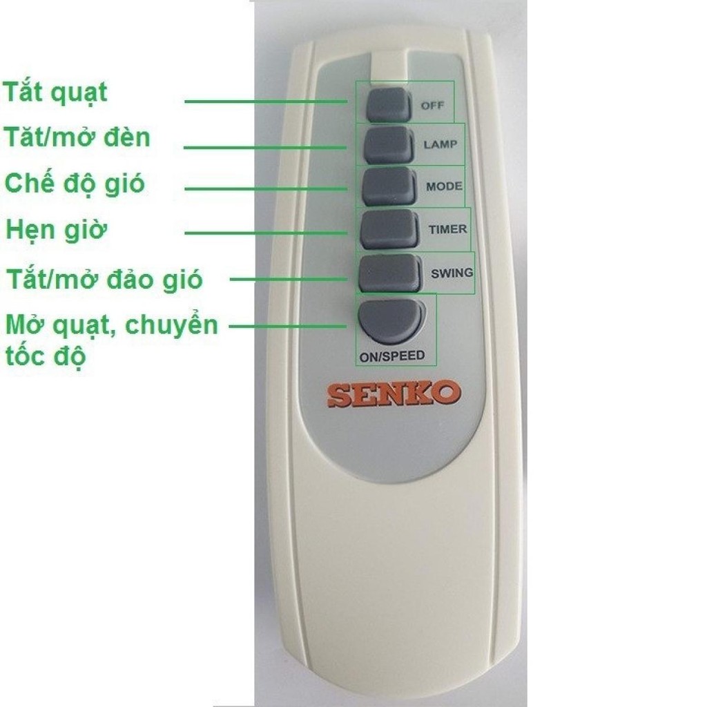 Quạt treo tường điều khiển từ xa remote Senko TR1628 mẫu mới có sẵn pin AA thay thế TR828-47w-Bảo Hành 2 năm