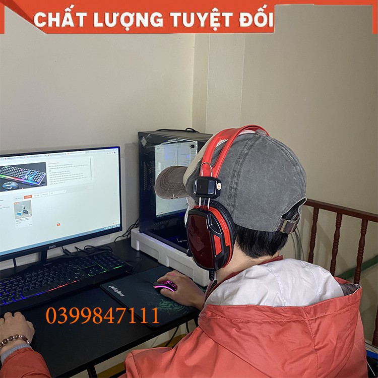 Tai nghe chụp tai máy tính laptop có mic có dây gaming LUVIBA A6