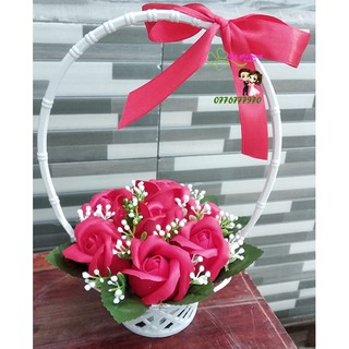 Giỏ hoa hồng sáp 7 hoa sáp - Có đủ màu yêu cầu