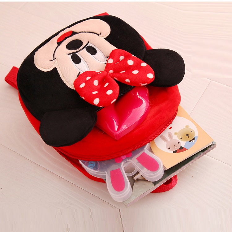 Ba Lô Nhung Cho Bé Trai Bé Gái Mẫu Giáo 2-4 Tuổi 25x20x7cm