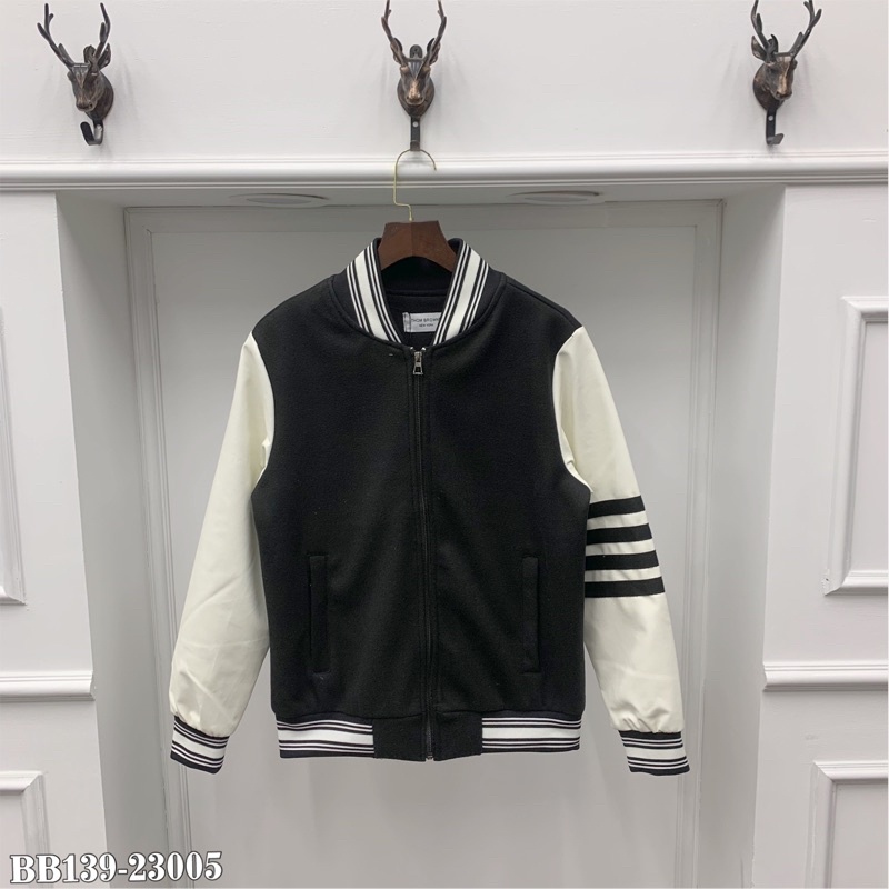 Khoác bomber AMIRI chữ da thêu nổi - Khoác nam pha tay cực chất BB59