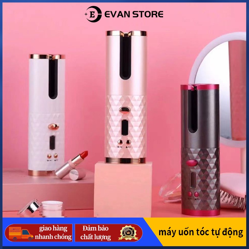 Máy uốn tóc tự động, kiểu dáng hiện đại, tay cầm chống bỏng an toàn, máy uốn tóc mini cho những lọn tóc xoăn tự nhiên