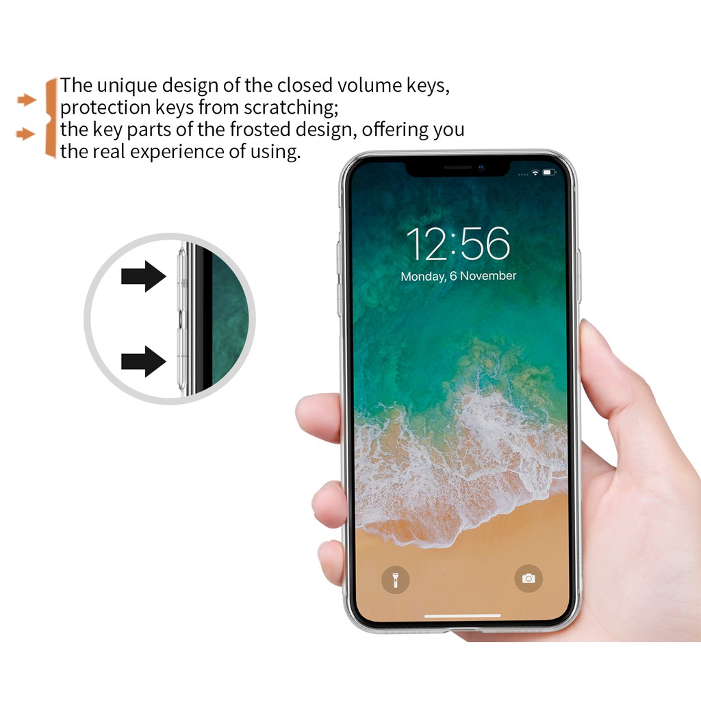 Ốp lưng iPhone XS MAX 6,5 inch dẻo silicone chính hãng Nillkin Nature TPU Case