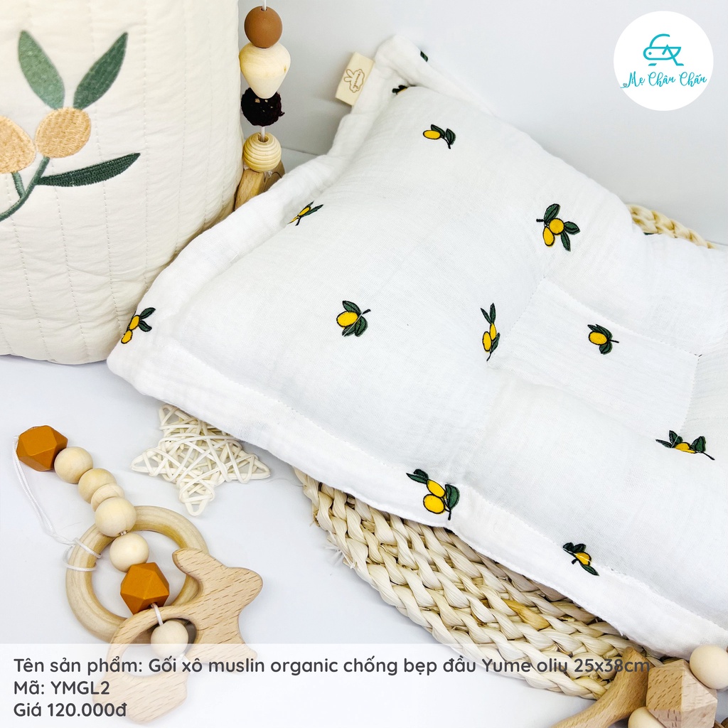 [FULL] Gối Xô Muslin Organic Chống Bẹp Đầu Yume Kích Thước 25*38cm ( Hàng Cao Cấp)