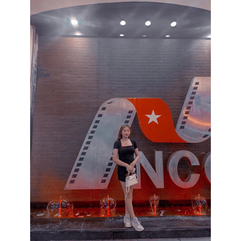 Váy body cổ vuông dây rút sườn tay cộc chất cottonzip co giãn cho nữ Yoomeclothing [ ẢNH THẬT SHOP CHỤP] | BigBuy360 - bigbuy360.vn