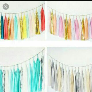 Sét 5 dây tua rua kim tuyến trang trí