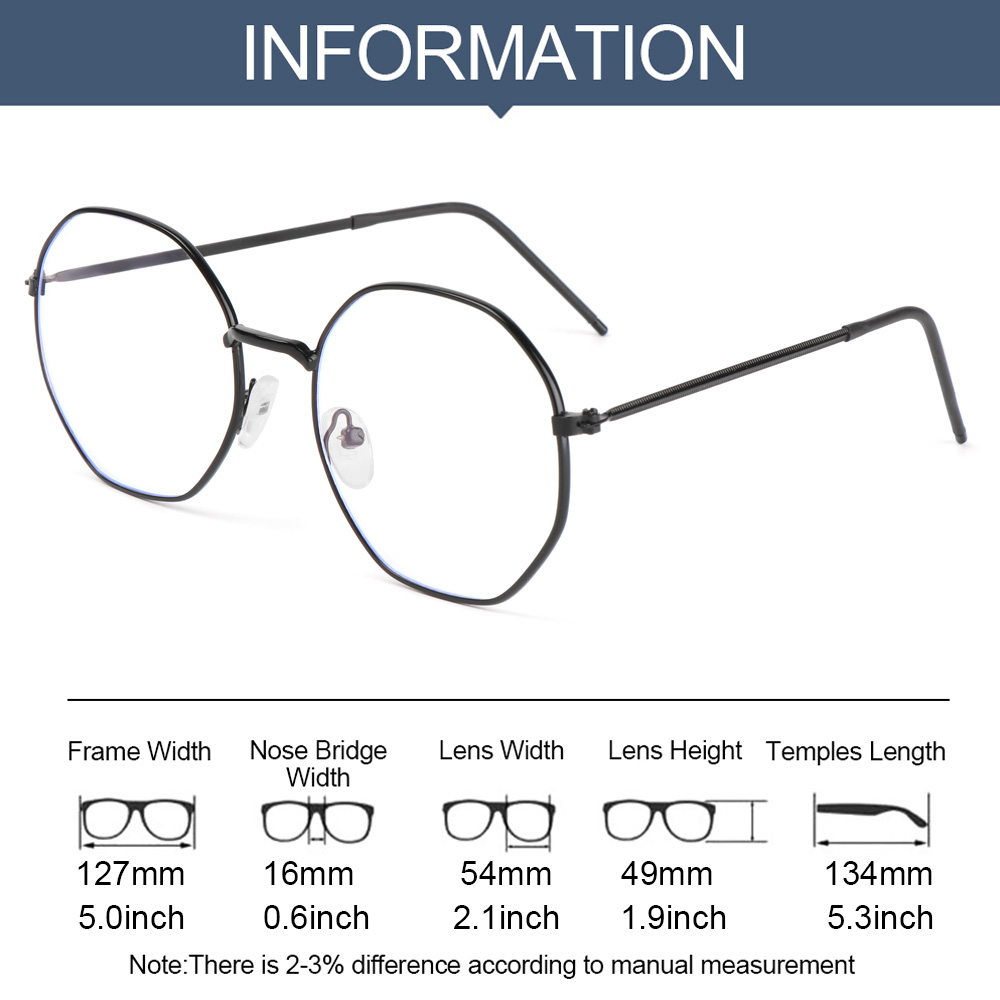 Mắt Kính Gọng Đa Giác Chống Ánh Sáng Xanh Bảo Vệ Mắt