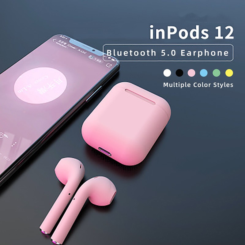 wireless earphone bluetooth 5.0 inpods 12 in ear earbud wireless headset Waterproof with microphone handsfree ear buds f