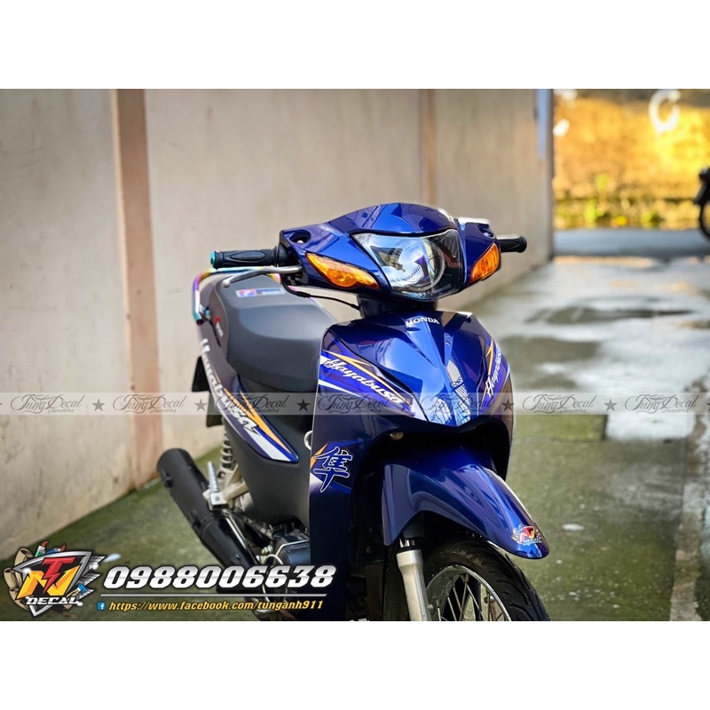 Tem Hayabusa dán xe Wave Tím than