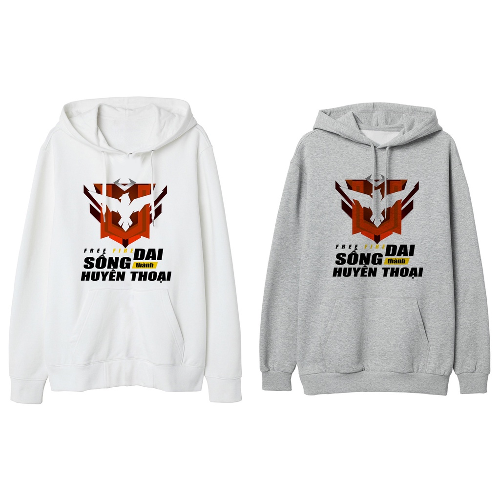 Áo nỉ hoodie Free Fire chất nỉ da cá dày ấm mềm mịn form rộng thoải mái