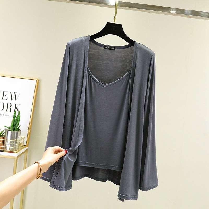 Áo Cardigan Tay Dài Bằng Cotton Phong Cách Hàn Quốc Size L-2XL