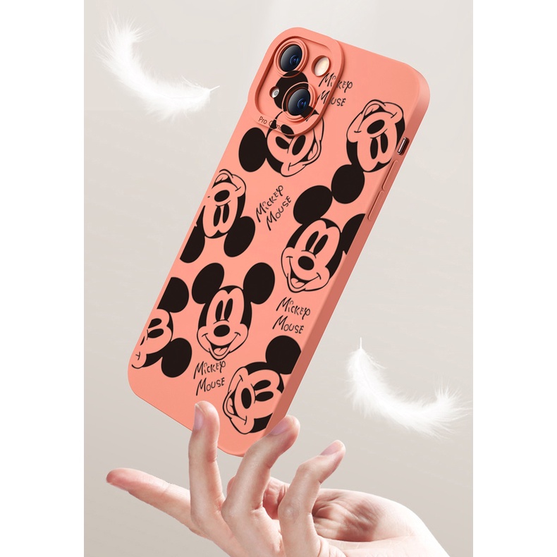 Ốp Điện Thoại Viền Vuông In Hình Mickey Ngộ Nghĩnh Cho Samsung Galaxy S22 Plus Note 20 Ultra S21 FE S20