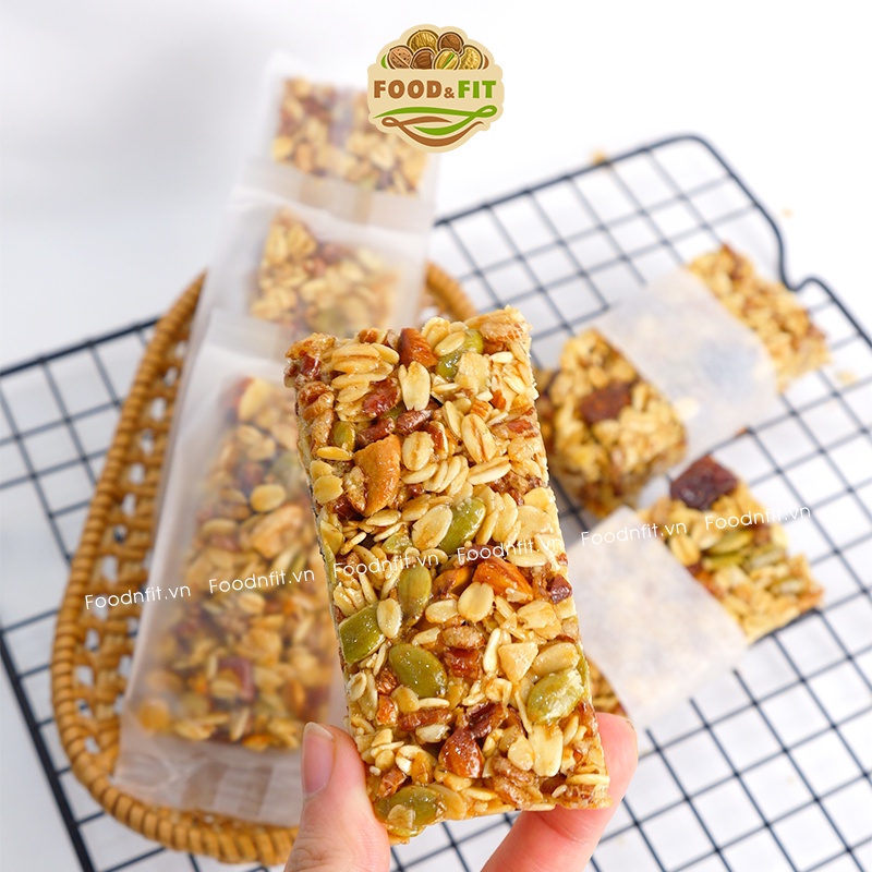 Thanh năng lượng ngũ cốc granola ăn kiêng không đường bánh hạt dinh dưỡng tiện lợi by Food&Fit