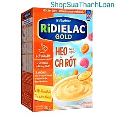 [HSD T1-2023] BỘT ĂN DẶM RIDIELAC GOLD HEO CÀ RỐT - HỘP GIẤY 200G