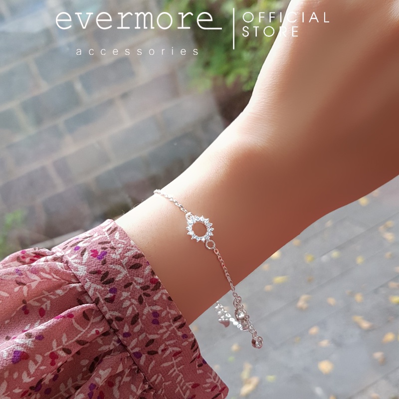 Vòng tay bạc free size EVERMORE, lắc tay bạc ta ánh mặt trời Sun Shine thanh lịch, minimalism - L035