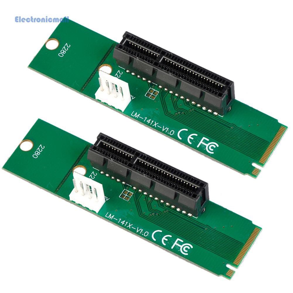 Set 2 Thẻ Chuyển Đổi M.2 Ngff Ssd Sang Pci-E 4 Chấu Kèm Dây Cáp Nguồn 4pin