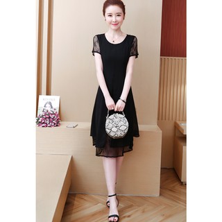 ĐẦM DÁNG CHỮ A PHỐI REN VA08