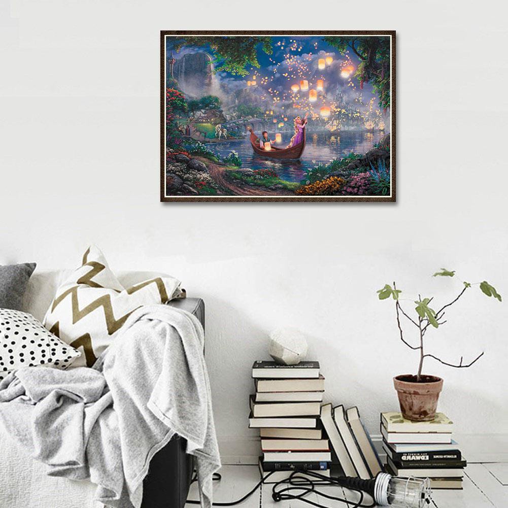 Bộ Tranh Đính Đá 5D Tự Làm 30x40CM Hình Ban Đêm Lãng Mạn Trang Trí Nhà Cửa