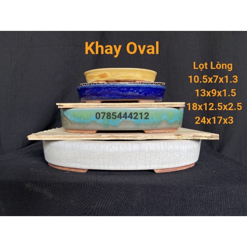 Chậu gốm bonsai Khay Oval