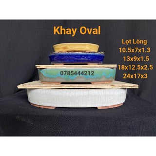 Chậu gốm bonsai Khay Oval