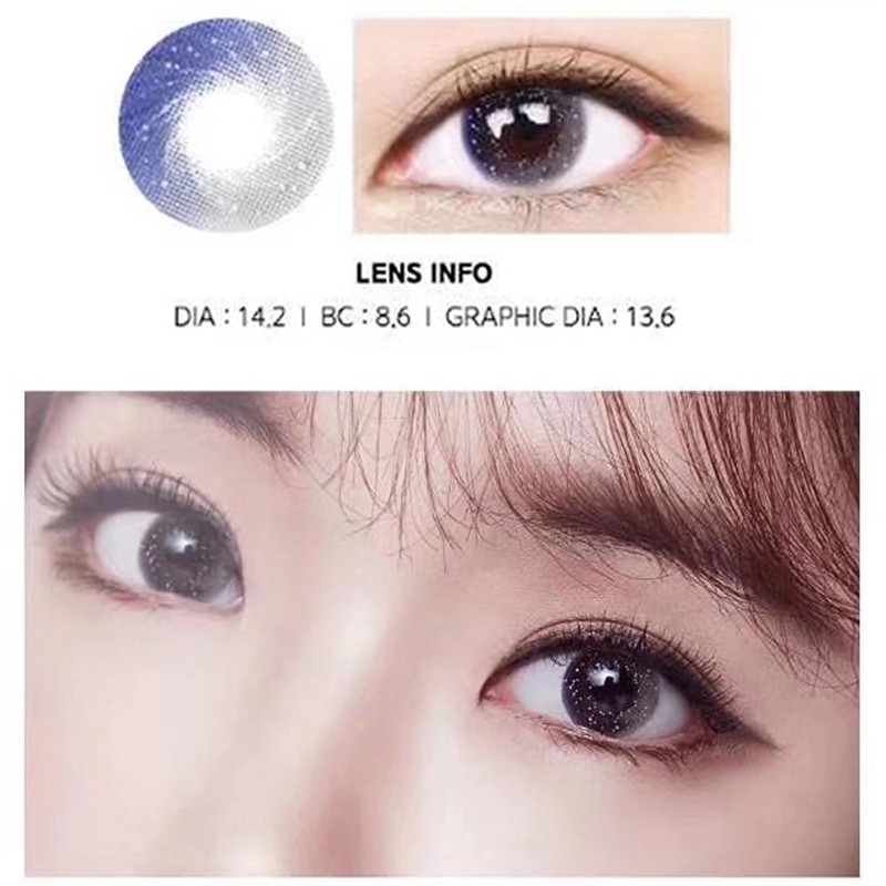 EYESHARE [Hàng mới về] Cặp kính áp tròng mềm mại màu dải ngân hà thời trang