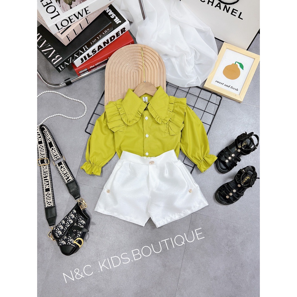 Sét áo sơ mi kieu kèm quần tác tác cho bé