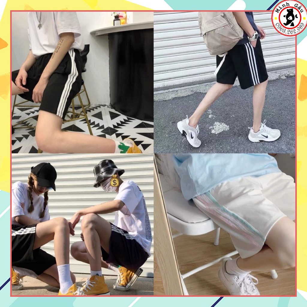 Quần Đùi Short Ba Sọc ,Quần Short Unisex Nữ Siêu rẻ