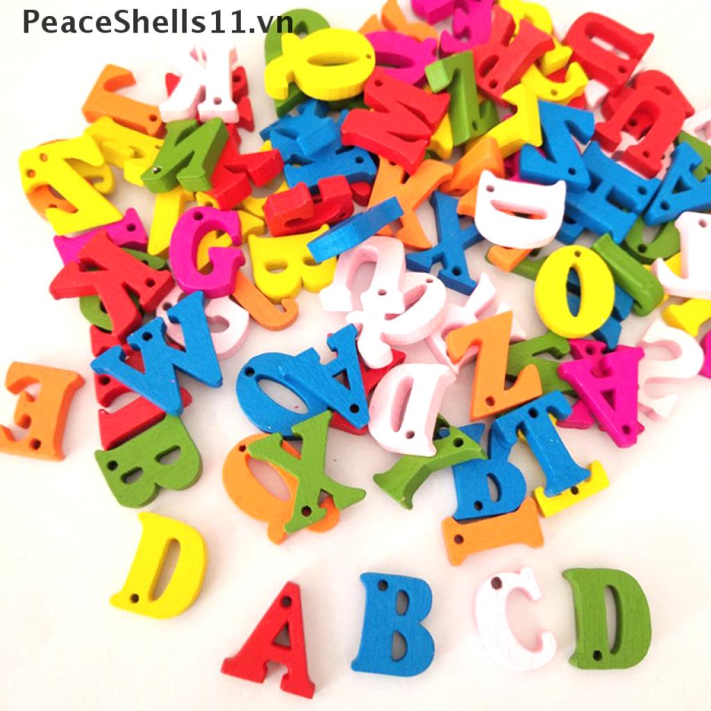 Set 100 / 11 Chữ Cái / Số Bằng Gỗ Nhiều Màu Sắc Giáo Dục Cho Bé