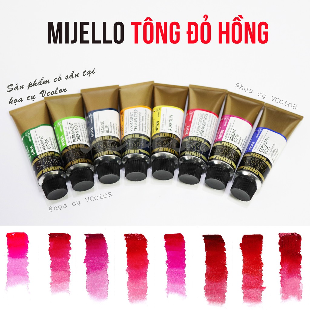 Mijello 15ml Mijello Gold Lẻ, Mijello Pan 1ml Pocket Chiết - Tông Đỏ Hồng