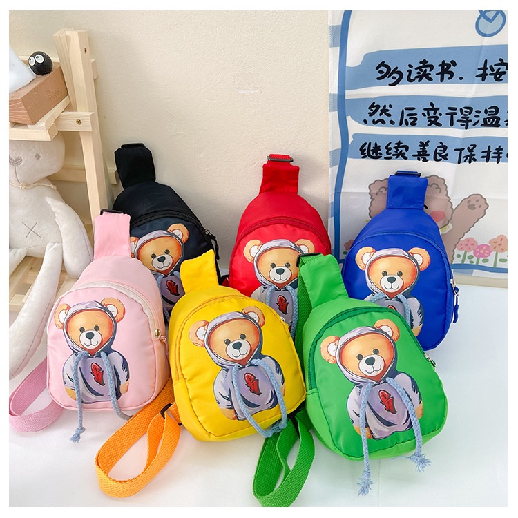 Túi Đeo Chéo Ngực Hình Gấu Hoạt Hình Dễ Thương Cho Bé Gái