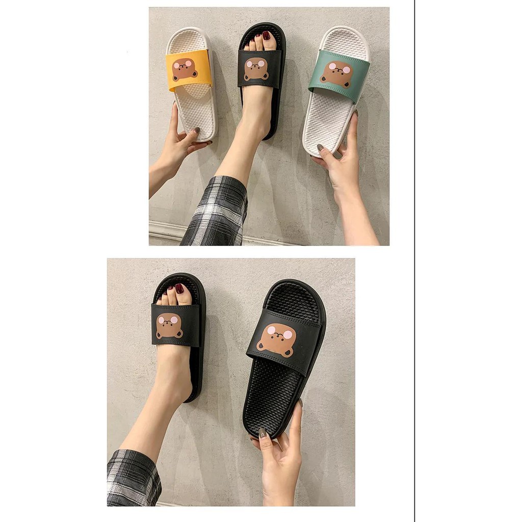 Dép nữ quai ngang thời trang hình Gấu PuPu đế gai chống trơn trượt siêu êm cực kì đáng yêu | BigBuy360 - bigbuy360.vn