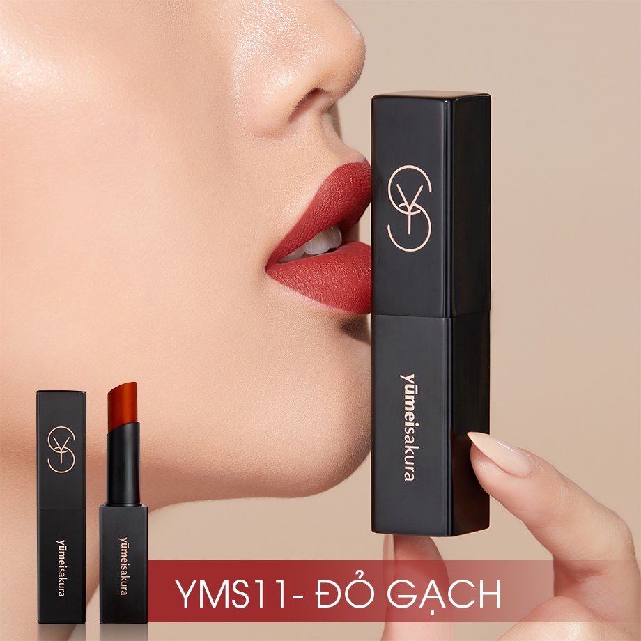 [Hàng Mẫu] Son Lì Mịn Yumeisakura Matte Revolution Siêu Dưỡng màu Đỏ Gạch YMS11 3.5gr