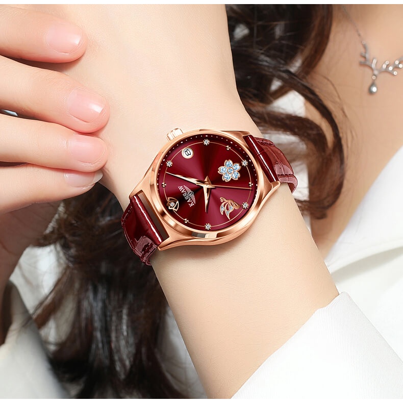 Đồng hồ nữ chính hãng KASSAW K912-1 Kính sapphire ,chống xước,Chống nước 50m ,BH 24 tháng,Máy cơ (Automatic) ,dây da xịn