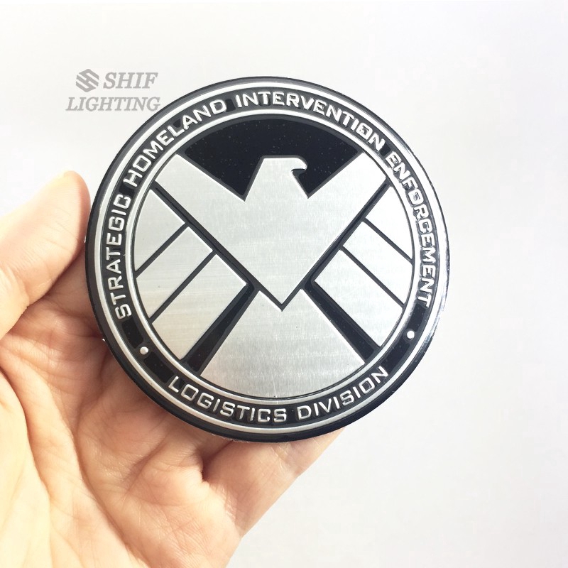 Sticker bằng nhôm hình logo avengers SHIELD S.H.I.E.L.D cho ô tô