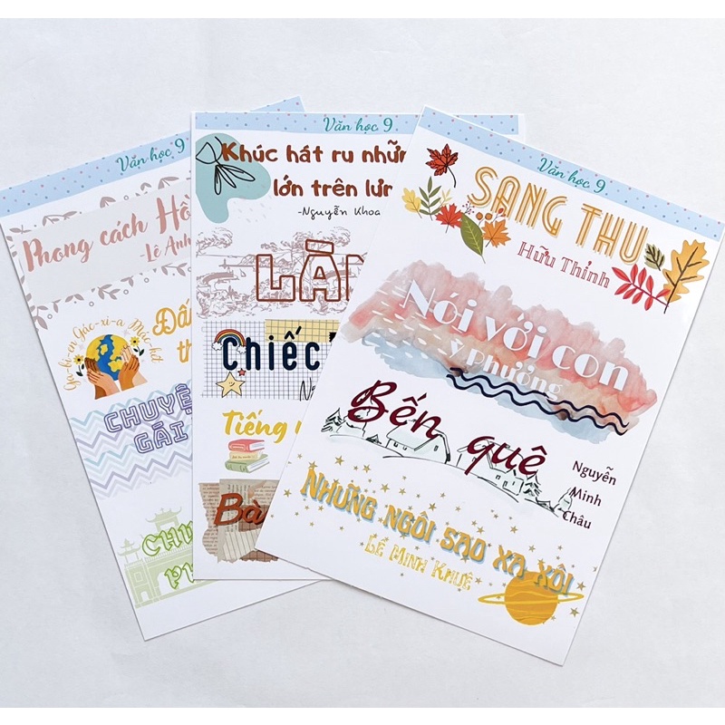 Sticker ngữ văn lớp 9, tiêu đề tác phẩm ngữ văn lớp 9