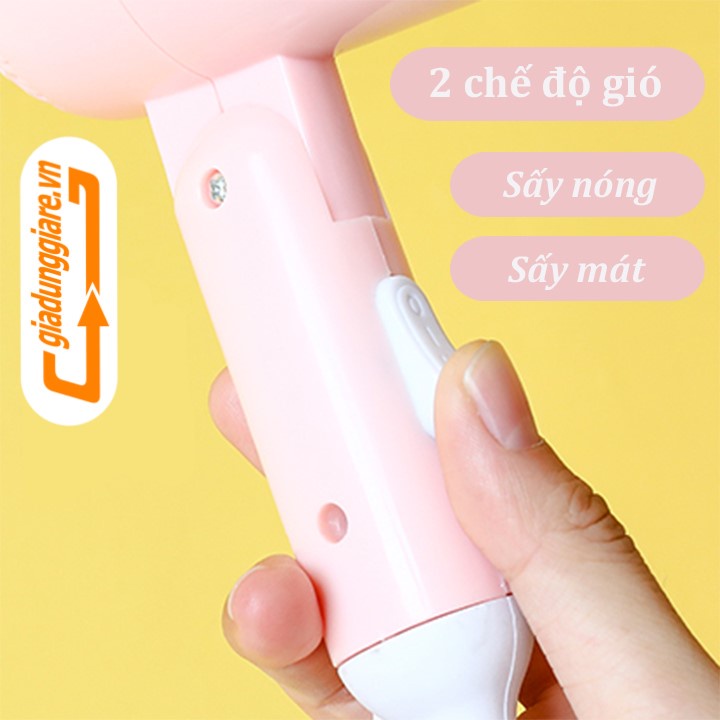 Máy sấy tóc mini GẤP GỌN 2 chế độ kiểu dáng cute nhỏ gọn bỏ túi tiện mang theo du lịch công tác - giadungggiare.vn