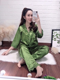 Bộ phi lụa viền ren tay lỡ phom dưới 58kg