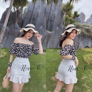 Chân váy đuôi cá ngắn may nhún