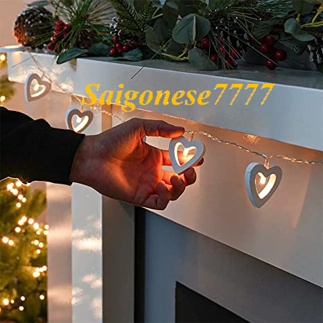 Dây Đèn Led Xài Pin AA/USB Bóng Đèn Trái Tim Trang Trí Tiệc Cưới String Light Decorative Light Valentine