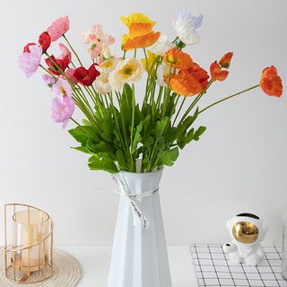 Hoa giả - hoa anh túc chất liệu vải lụa decor trang trí, chụp ảnh