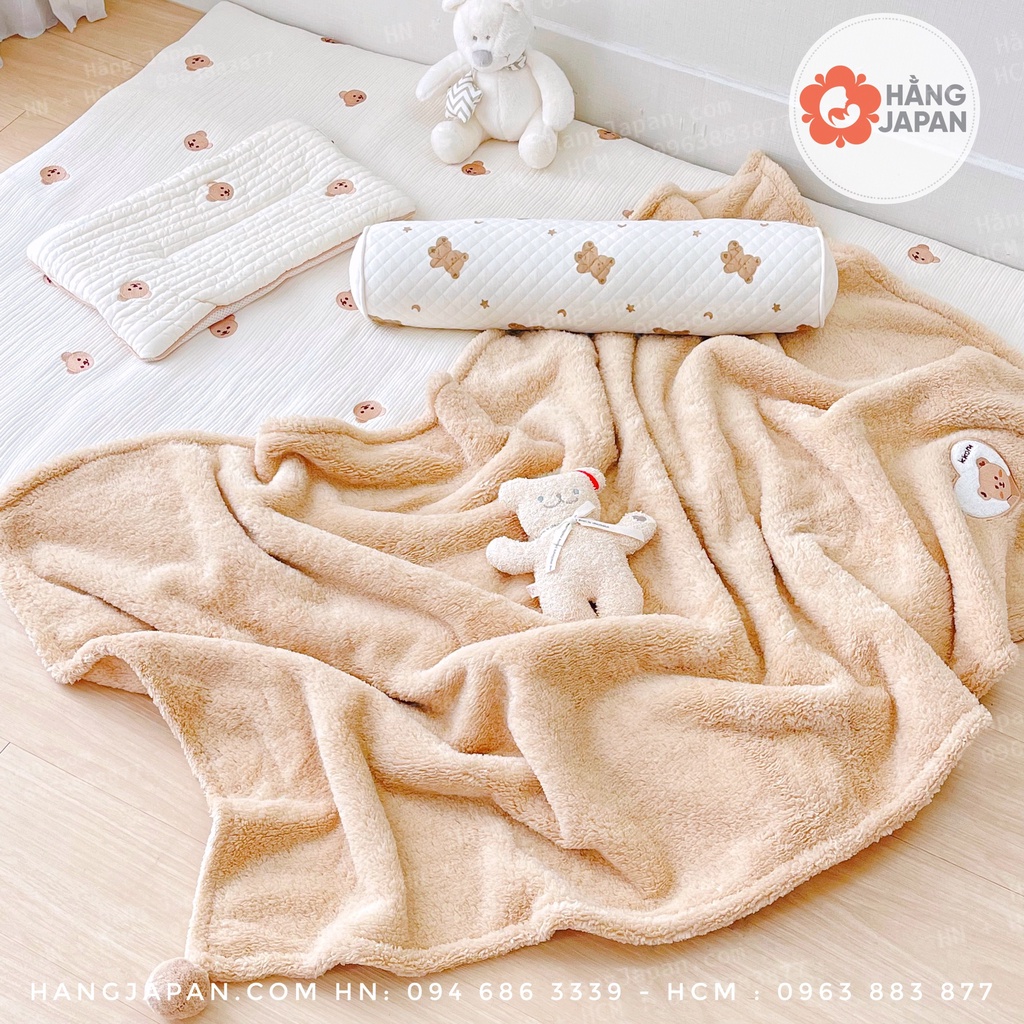 Chăn lông thêu họa tiết Dottodot phiên bản 2022 kích thước 90*130cm