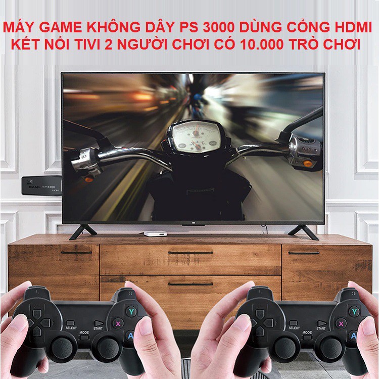 Máy Chơi Game 2 Người, Tặng Thẻ Nhớ 64g Có Sẵn 10.000 Trò Chơi - Dùng Cổng HDMI Kết Nối TiVi