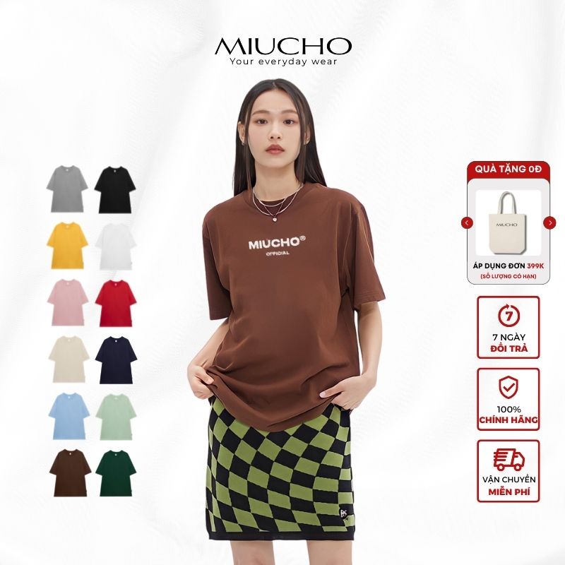 Áo phông form rộng nữ Unisex chất vải cotton MT014 Miucho in local brand