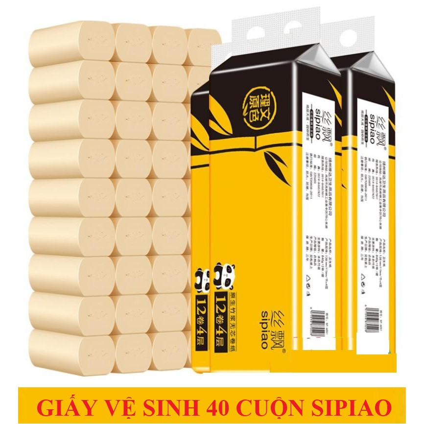 BỊCH 40 CUỘN GIẤY VỆ SINH SIPIAO KHÔNG LÕI