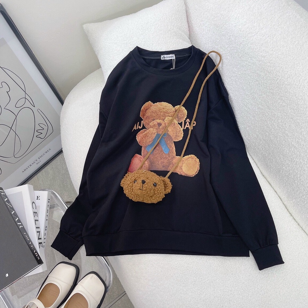 Áo sweater gấu 3màu cực cute